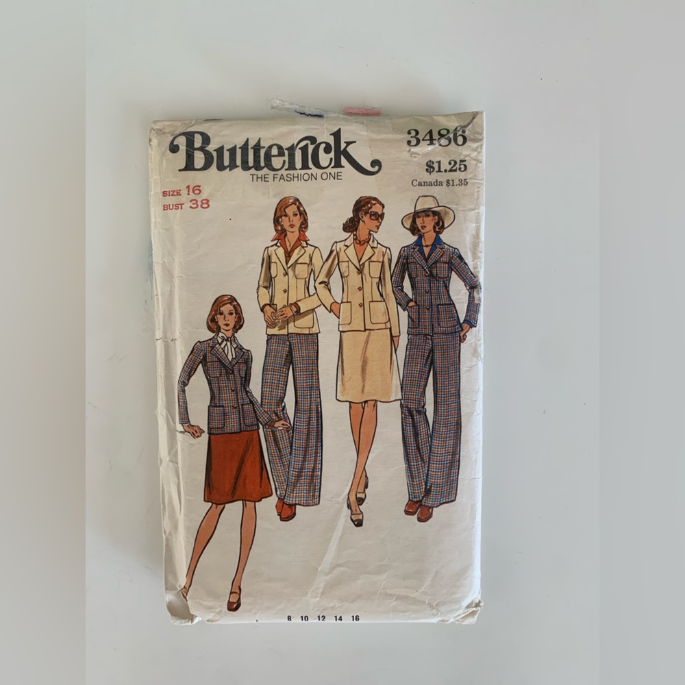 2 for $12🧵🪡 1980 Suit Jacket, pants and skirt set Sewing Pattern